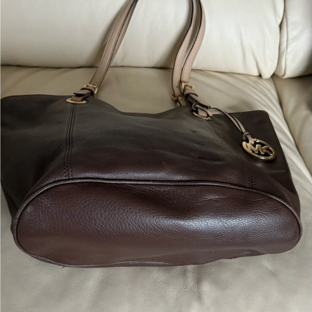 Michael Kors Dark Brown Tote with Gold Accents